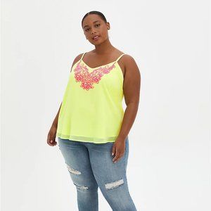 Torrid  Sophie Chiffon Embroidered Swing Cami 4X